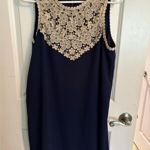 Lilly Pulitzer Sheath Mini Dress in Blue and Cream for Weddings